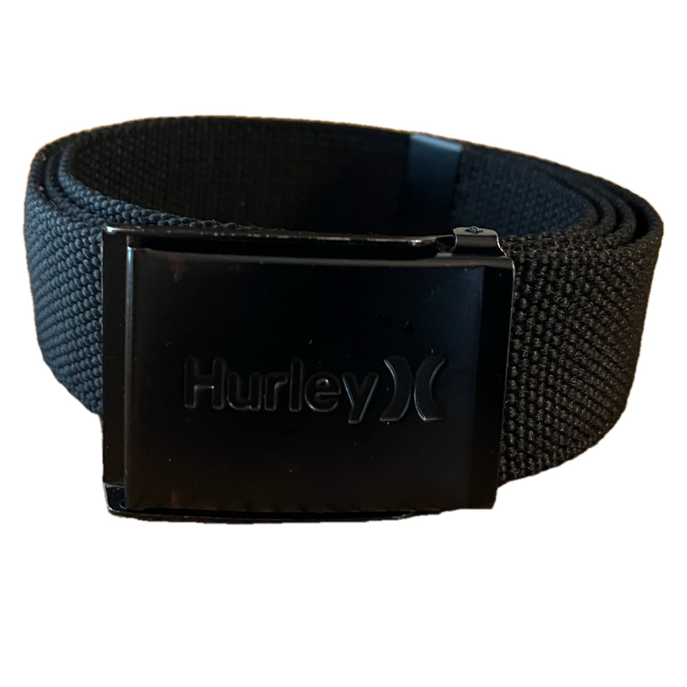 Hurley Men’s Icon Webbed Canvas Belt Black On Black One Size
